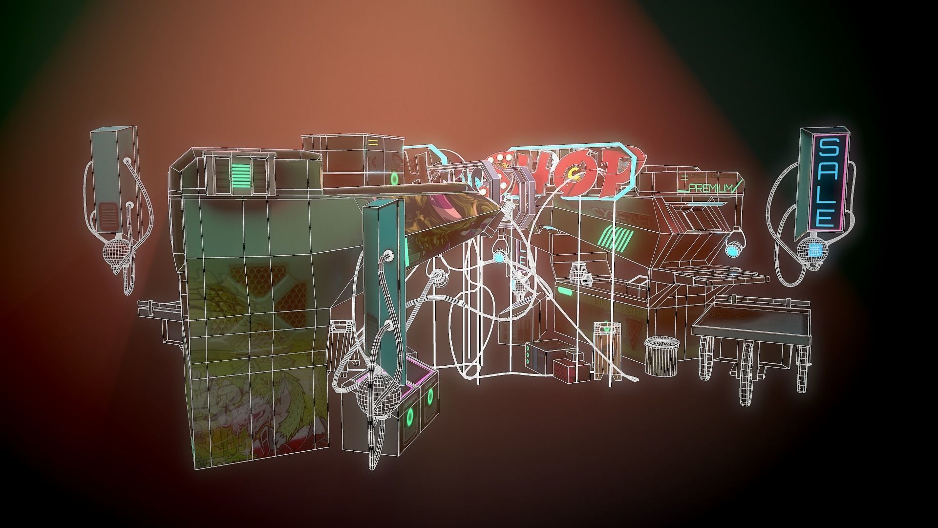 Sci-fi Shop Low-poly 3D model_20