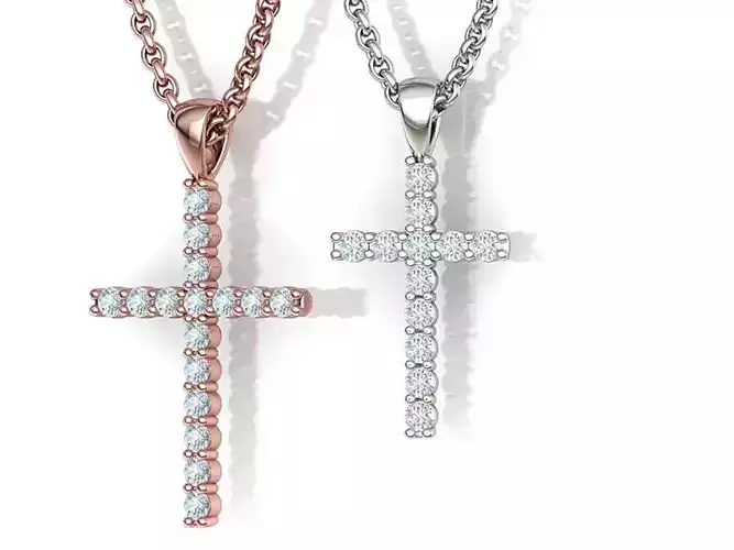 Diamond Crosses  Small and Big Crosses 2mm Stones 3D print model