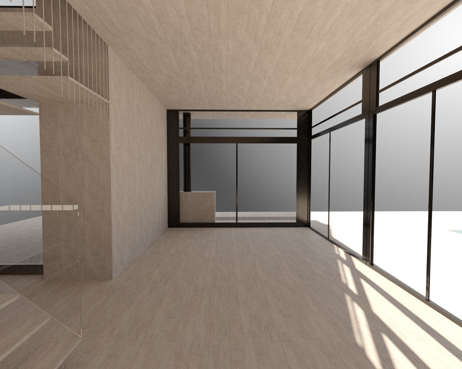 Modern House with pool 3D model_2