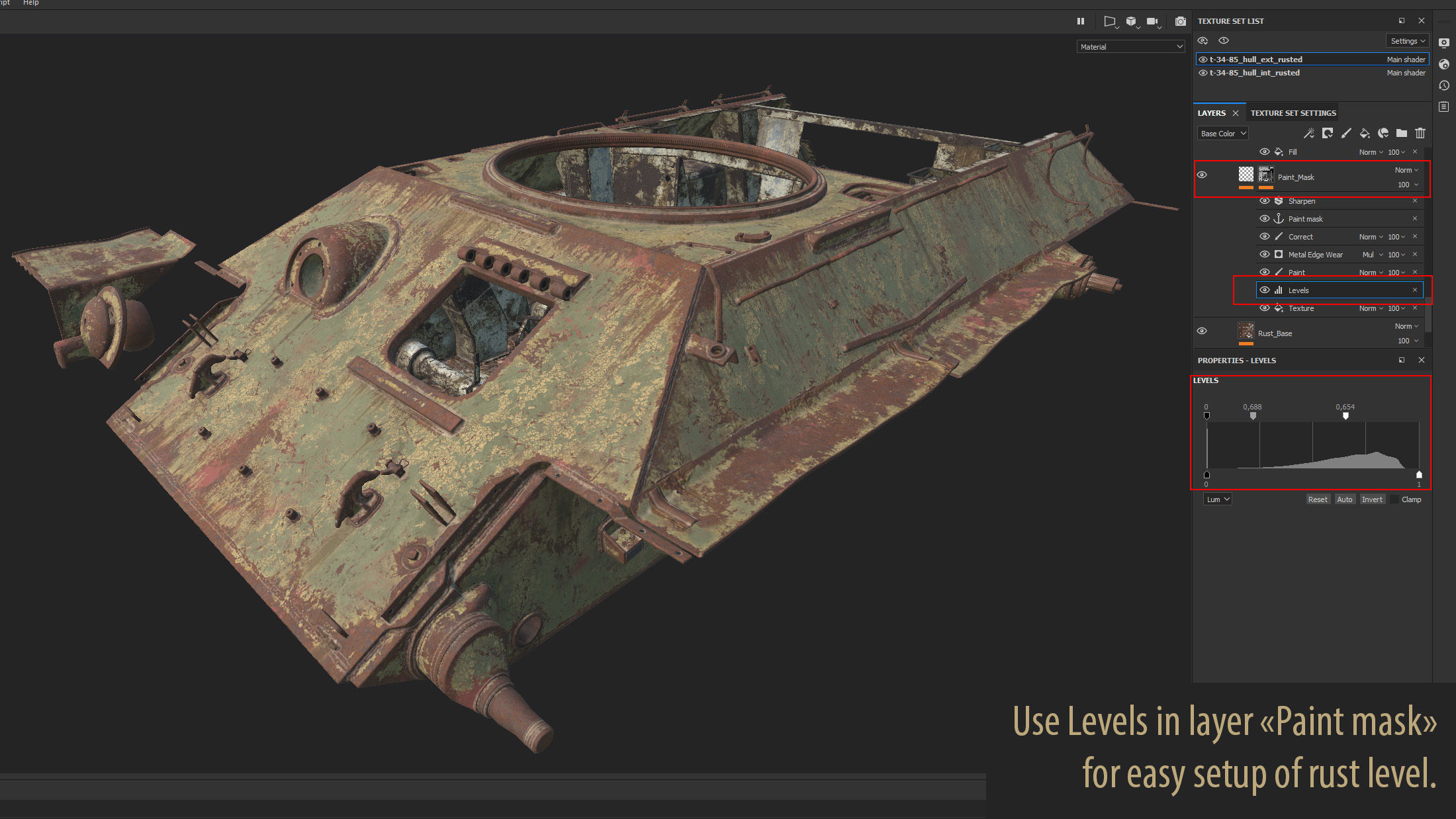 Tank T-34 Hull Rusted Low-poly 3D model_24