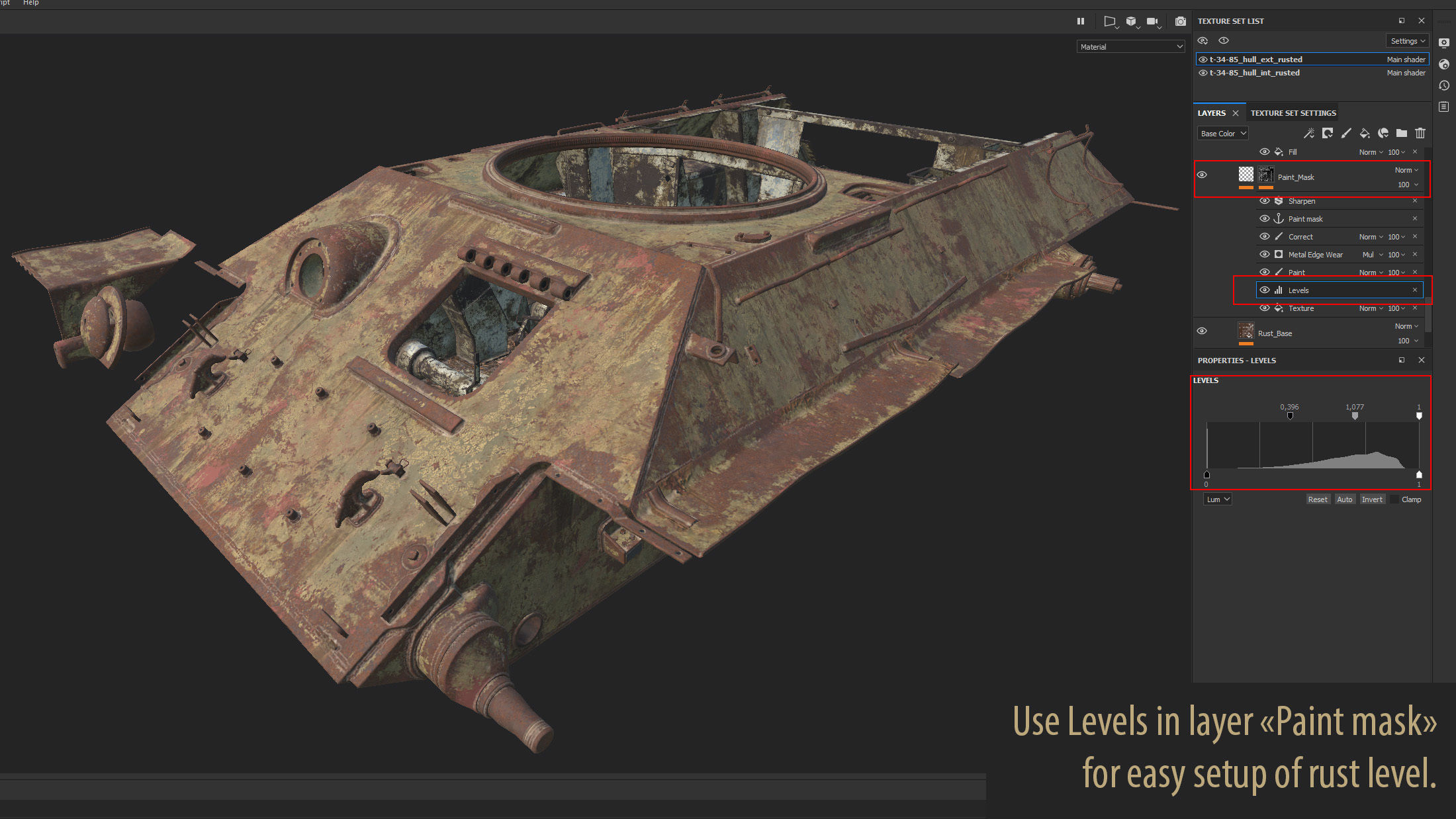 Tank T-34 Hull Rusted Low-poly 3D model_25