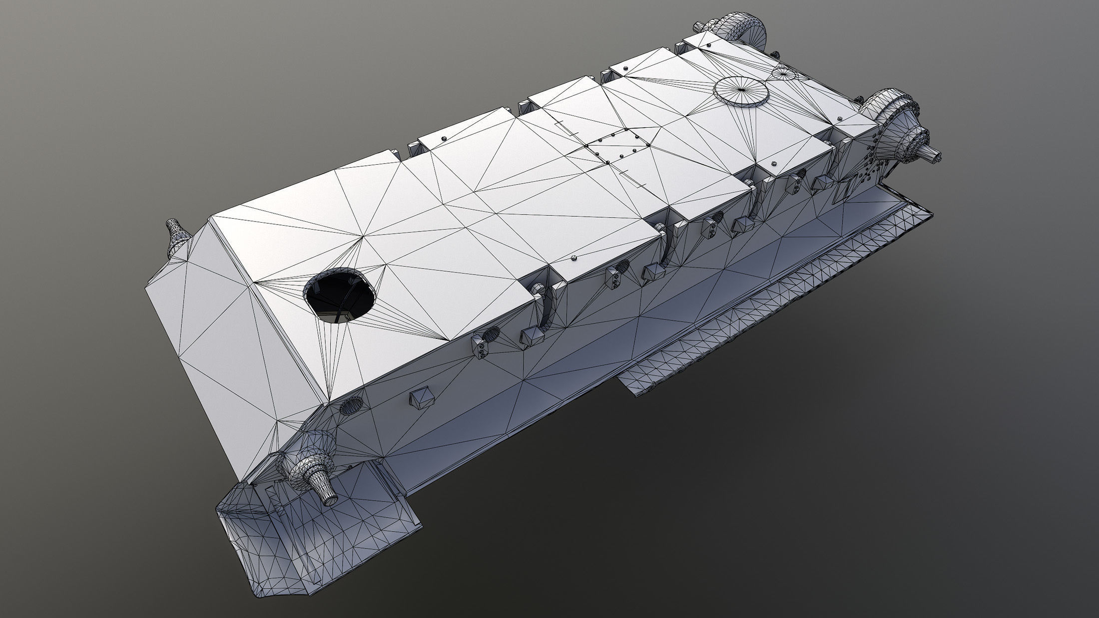Tank T-34 Hull Rusted Low-poly 3D model_22