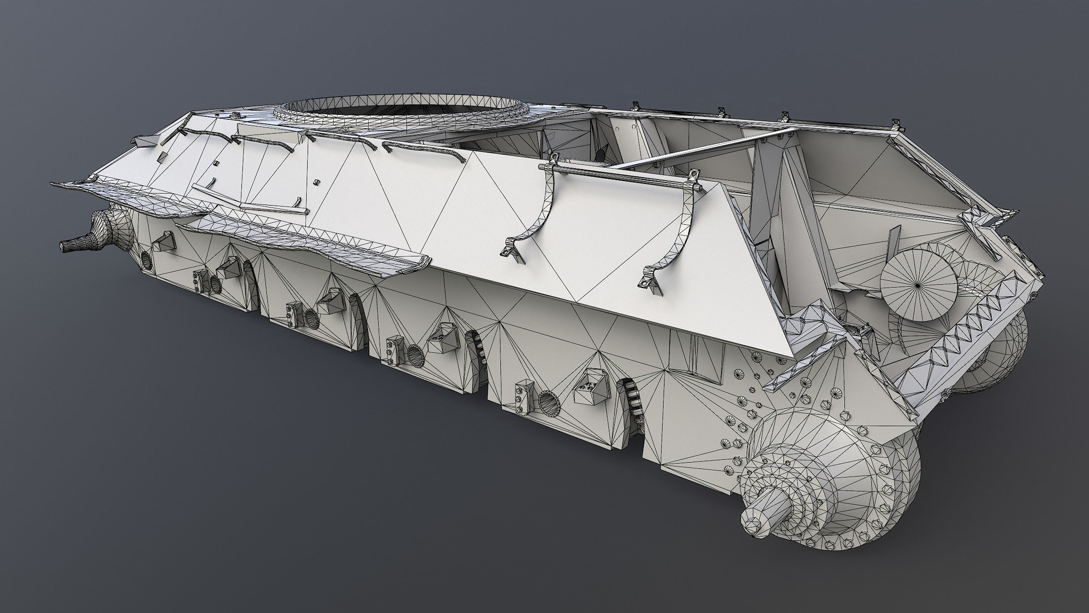 Tank T-34 Hull Rusted Low-poly 3D model_20