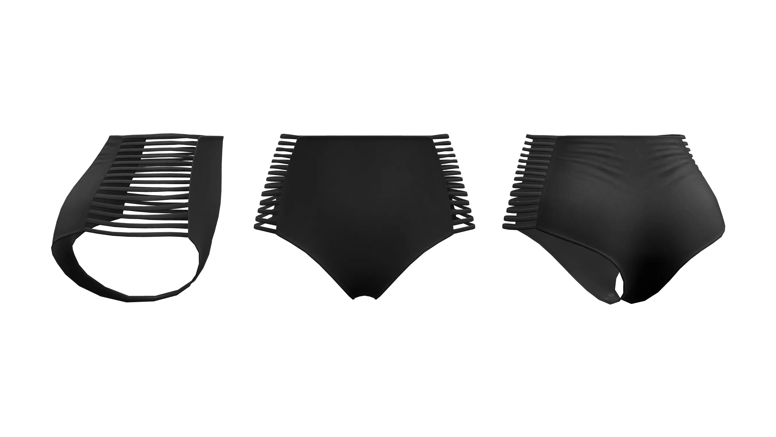 Strappy High-Waisted Bottom Low-poly 3D model