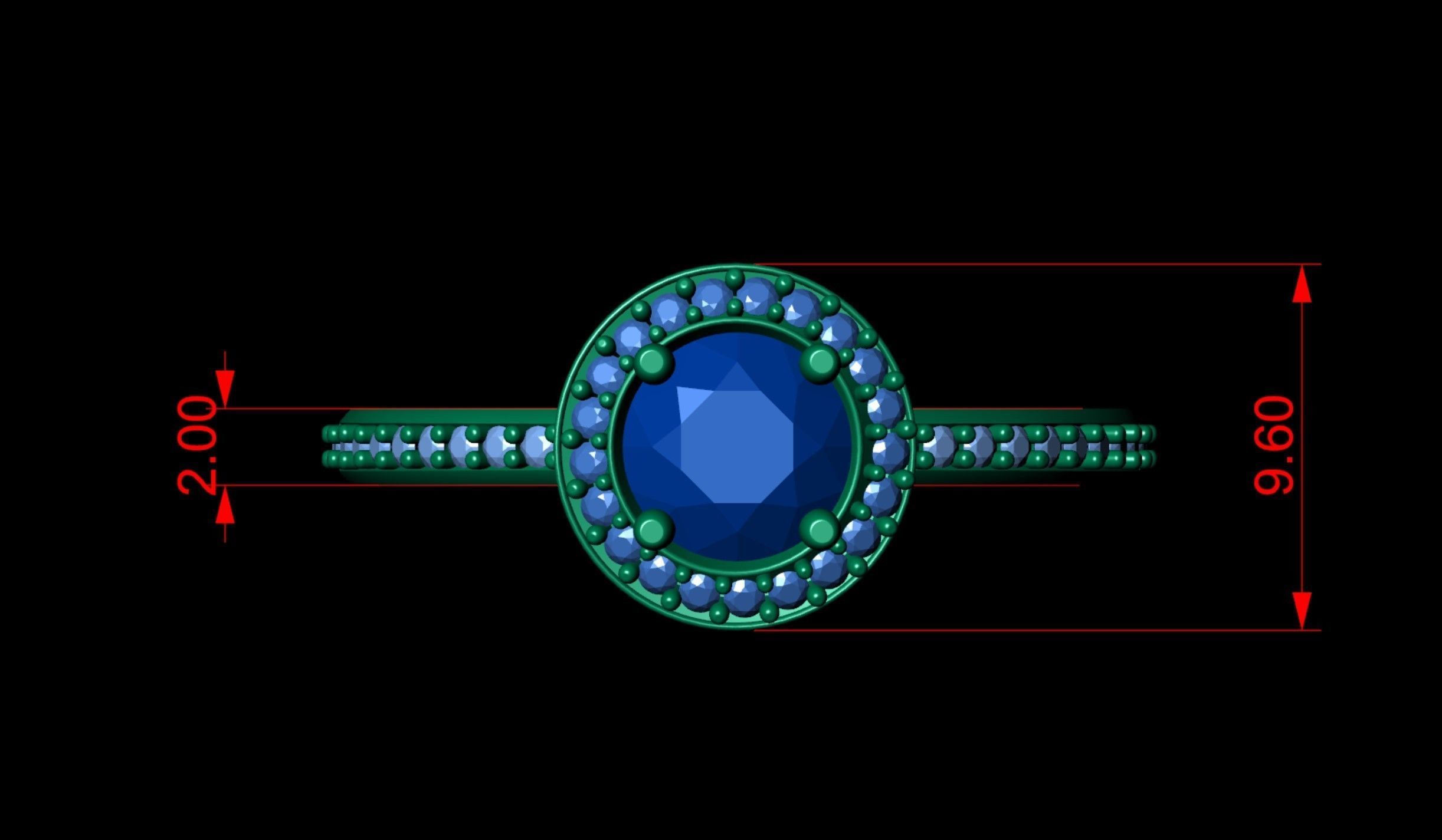 Simple Diamond  Ring  06 3D print model_2