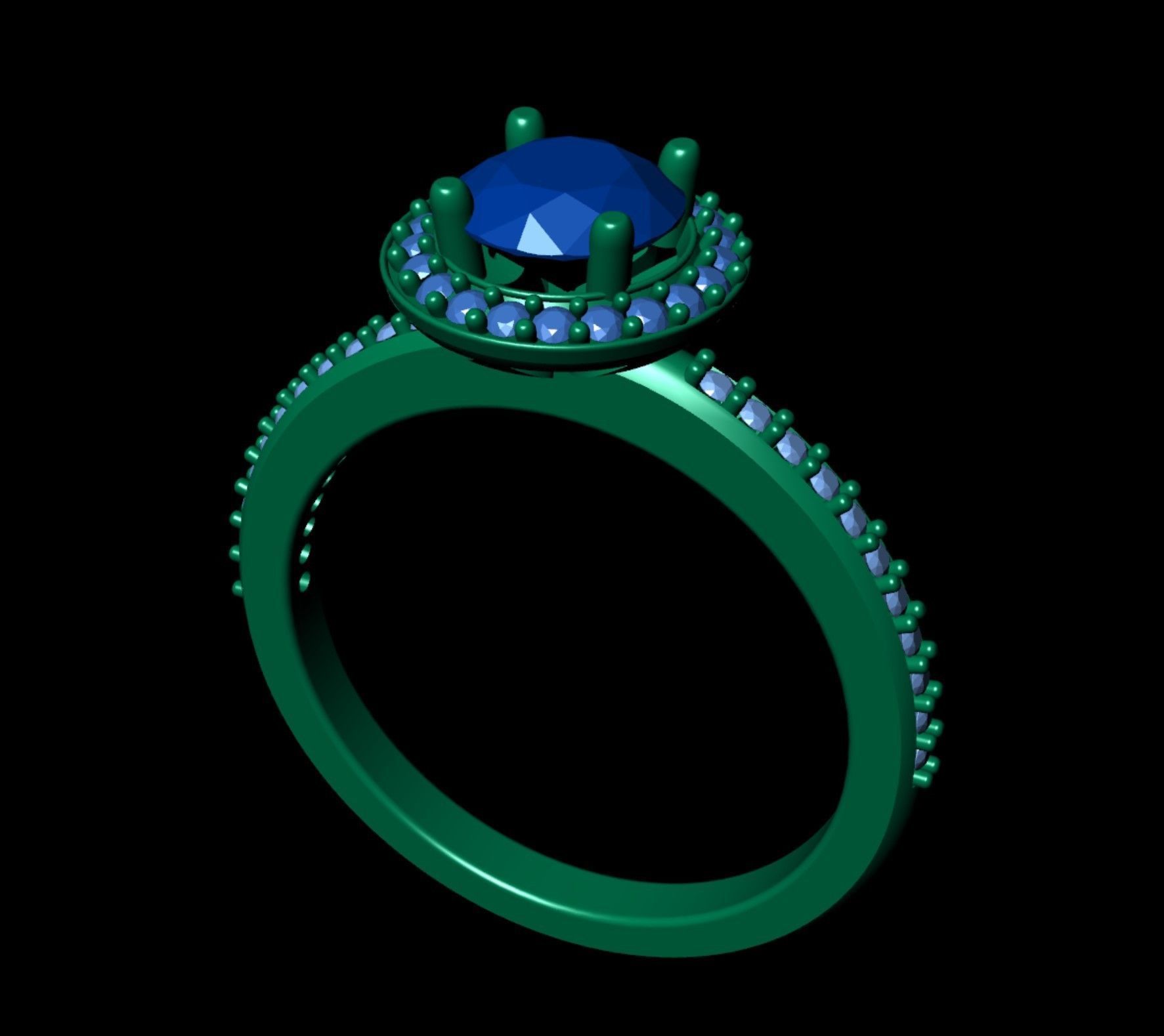 Simple Diamond  Ring  06 3D print model_5