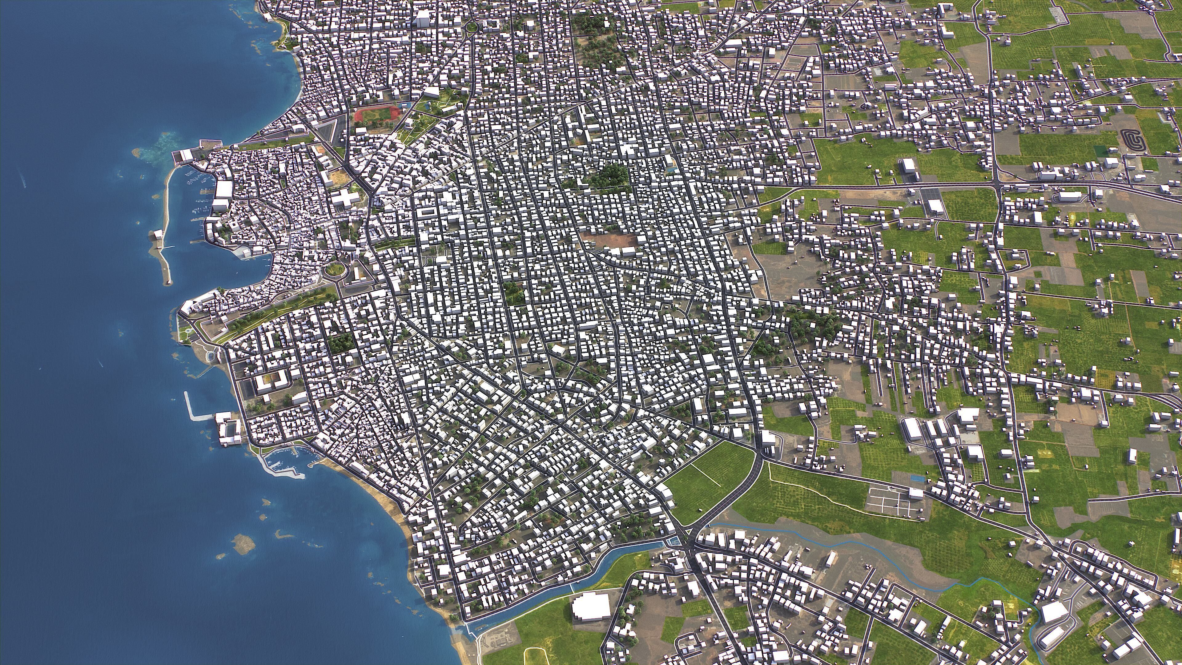 Chania - 3D City Model Low-poly 3D model_2