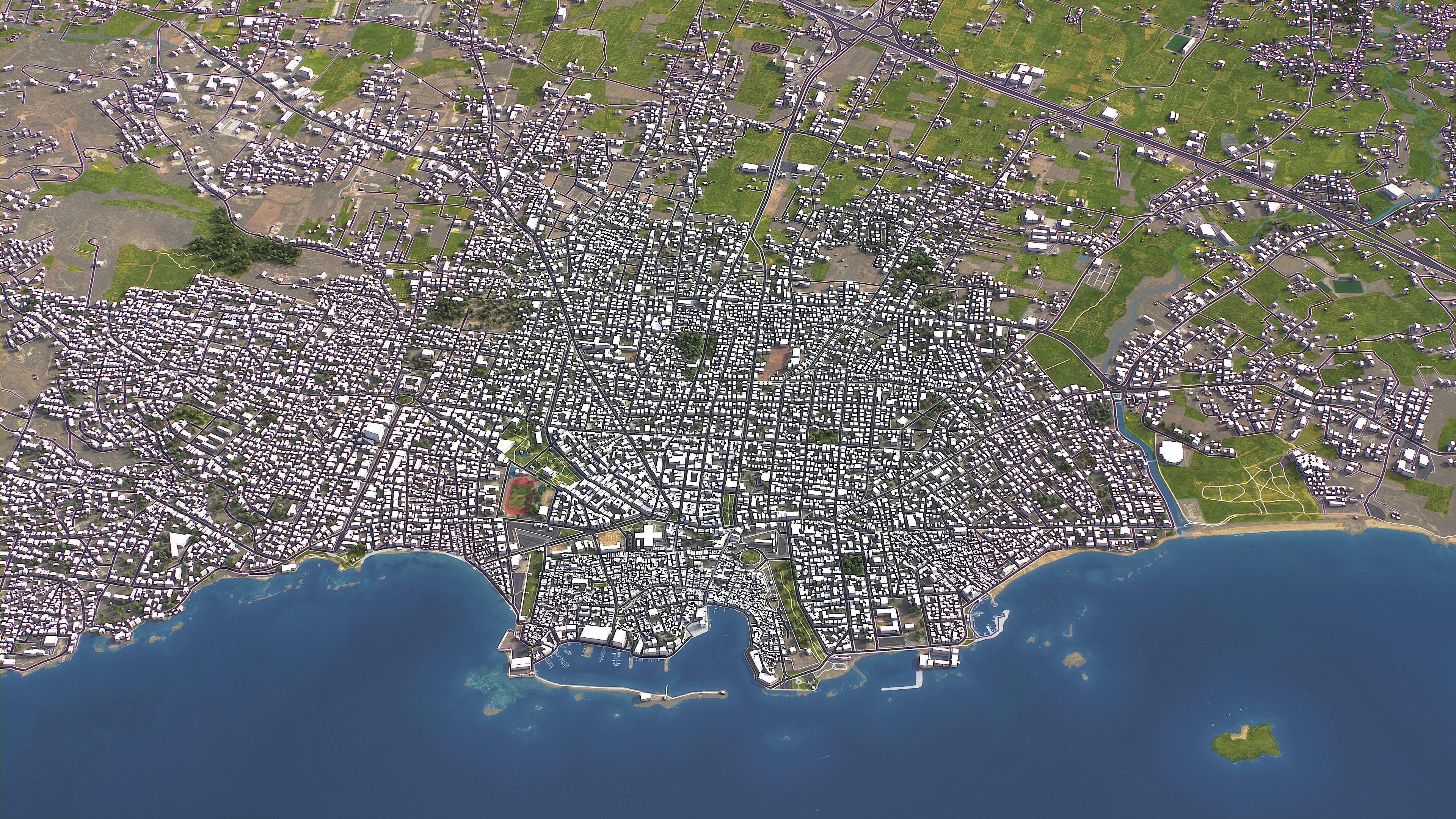 Chania - 3D City Model Low-poly 3D model_3