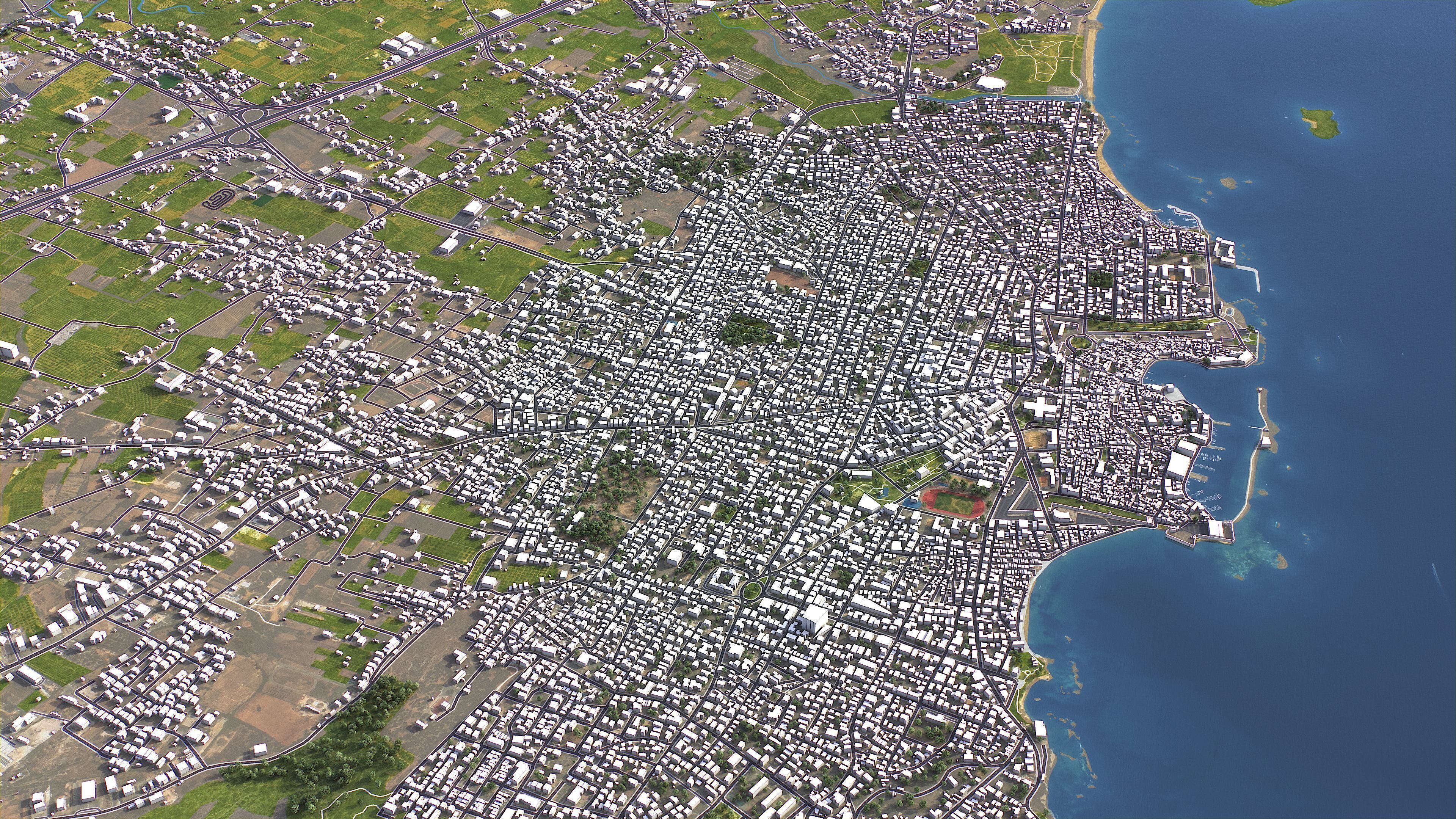 Chania - 3D City Model Low-poly 3D model_4