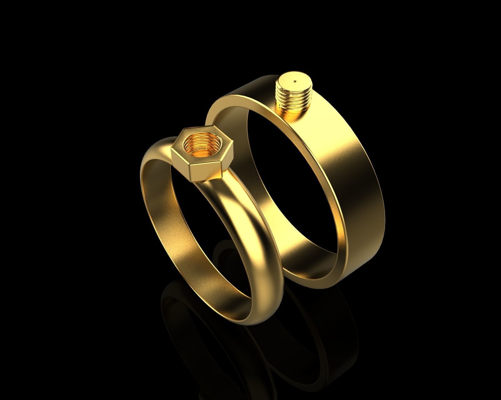 Ring bolt with nut 124 3D model_1