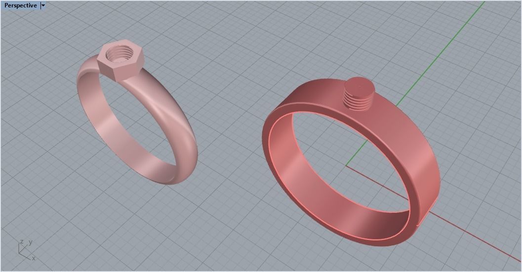 Ring bolt with nut 124 3D model_18