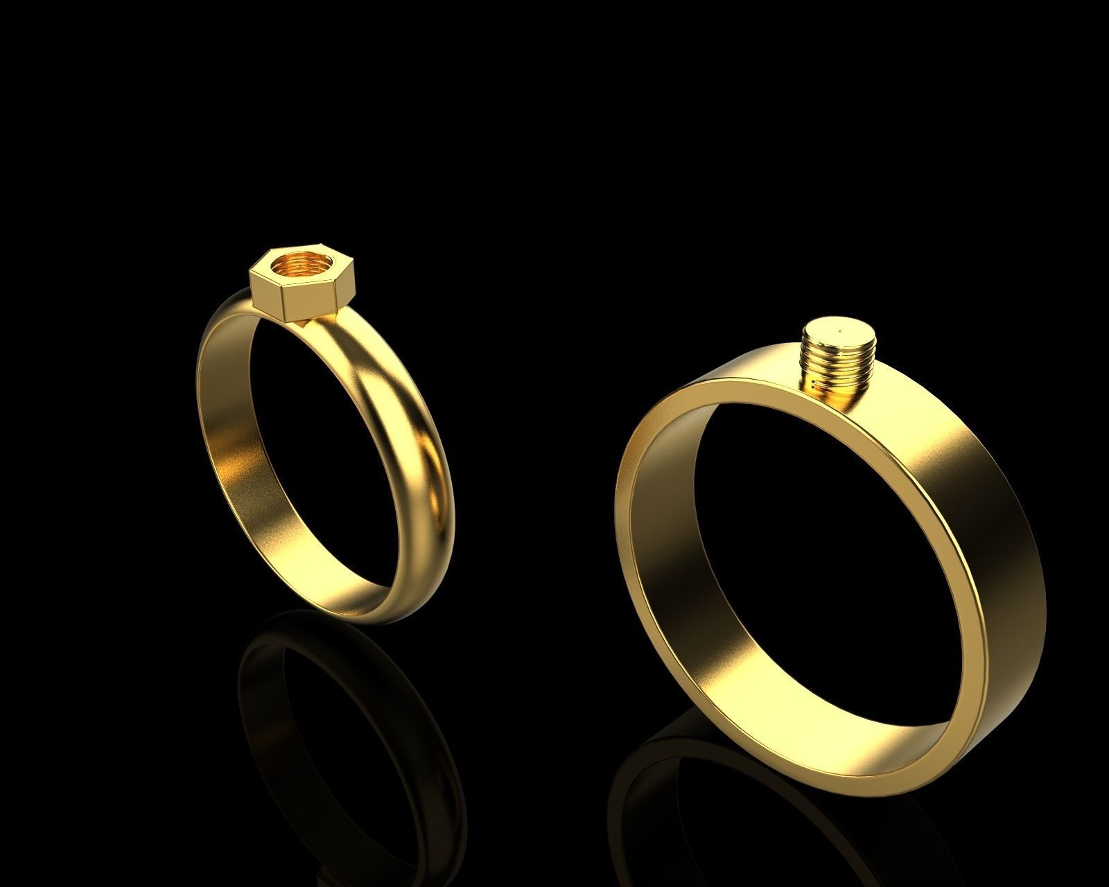 Ring bolt with nut 124 3D model_4