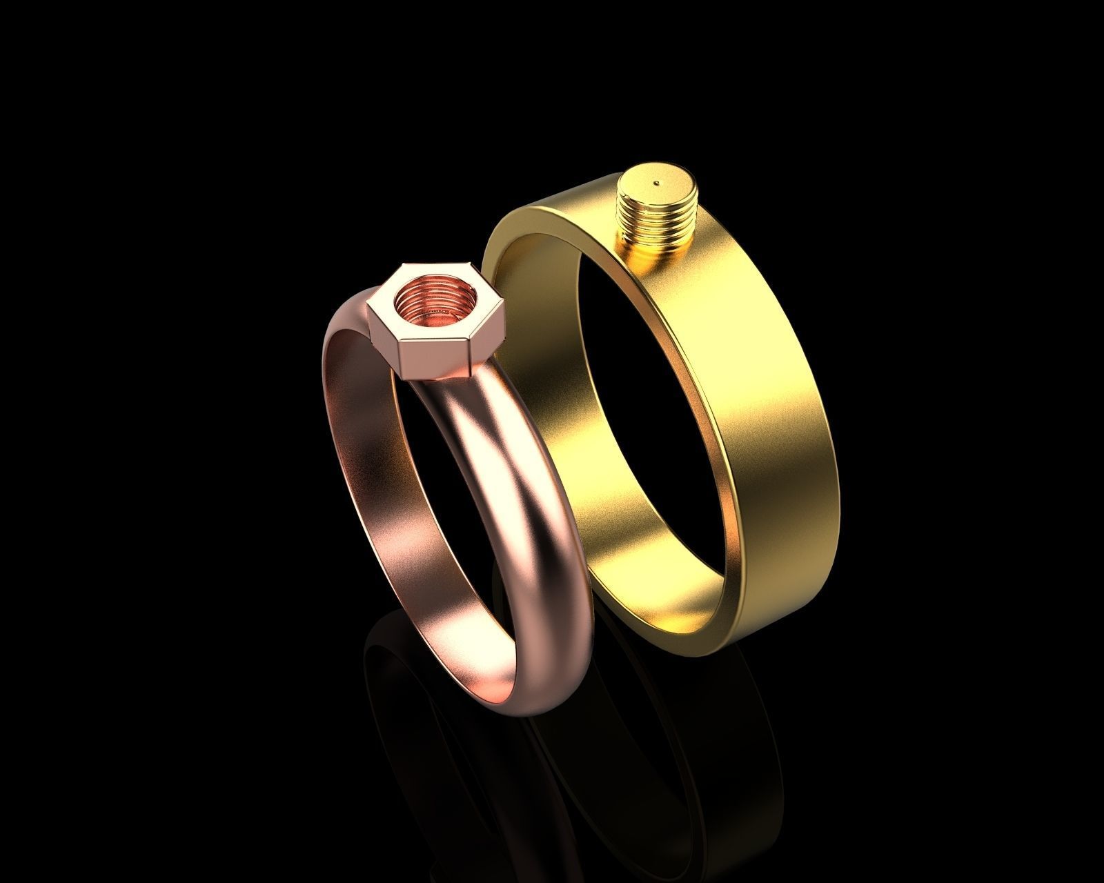 Ring bolt with nut 124 3D model_10