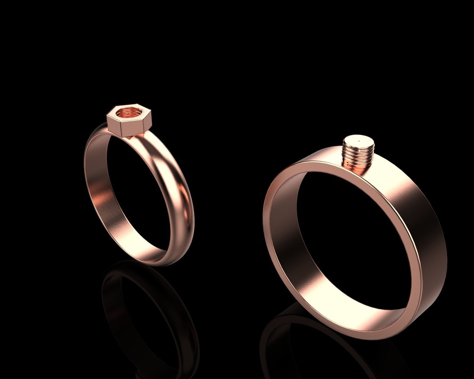 Ring bolt with nut 124 3D model_6