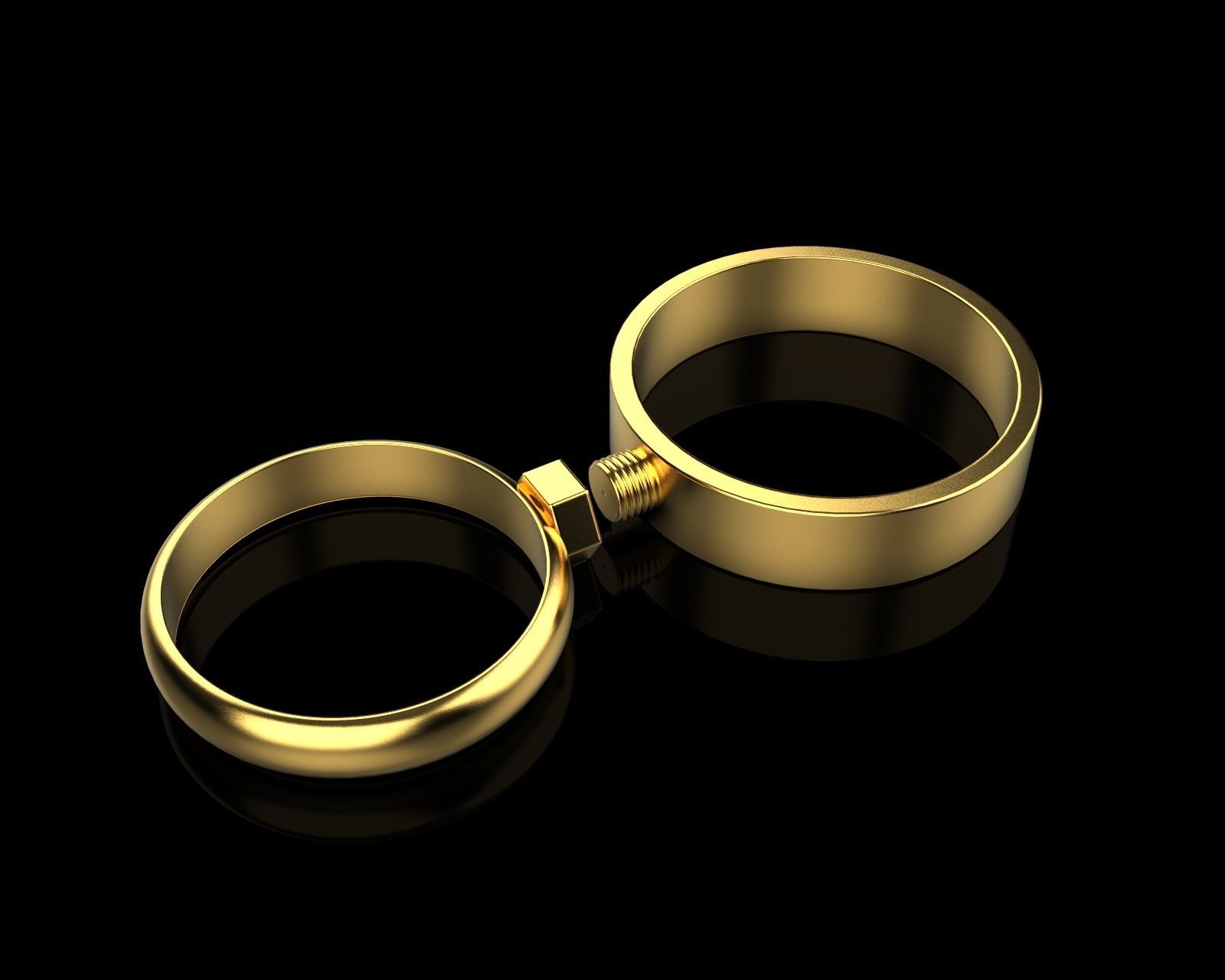 Ring bolt with nut 124 3D model_3