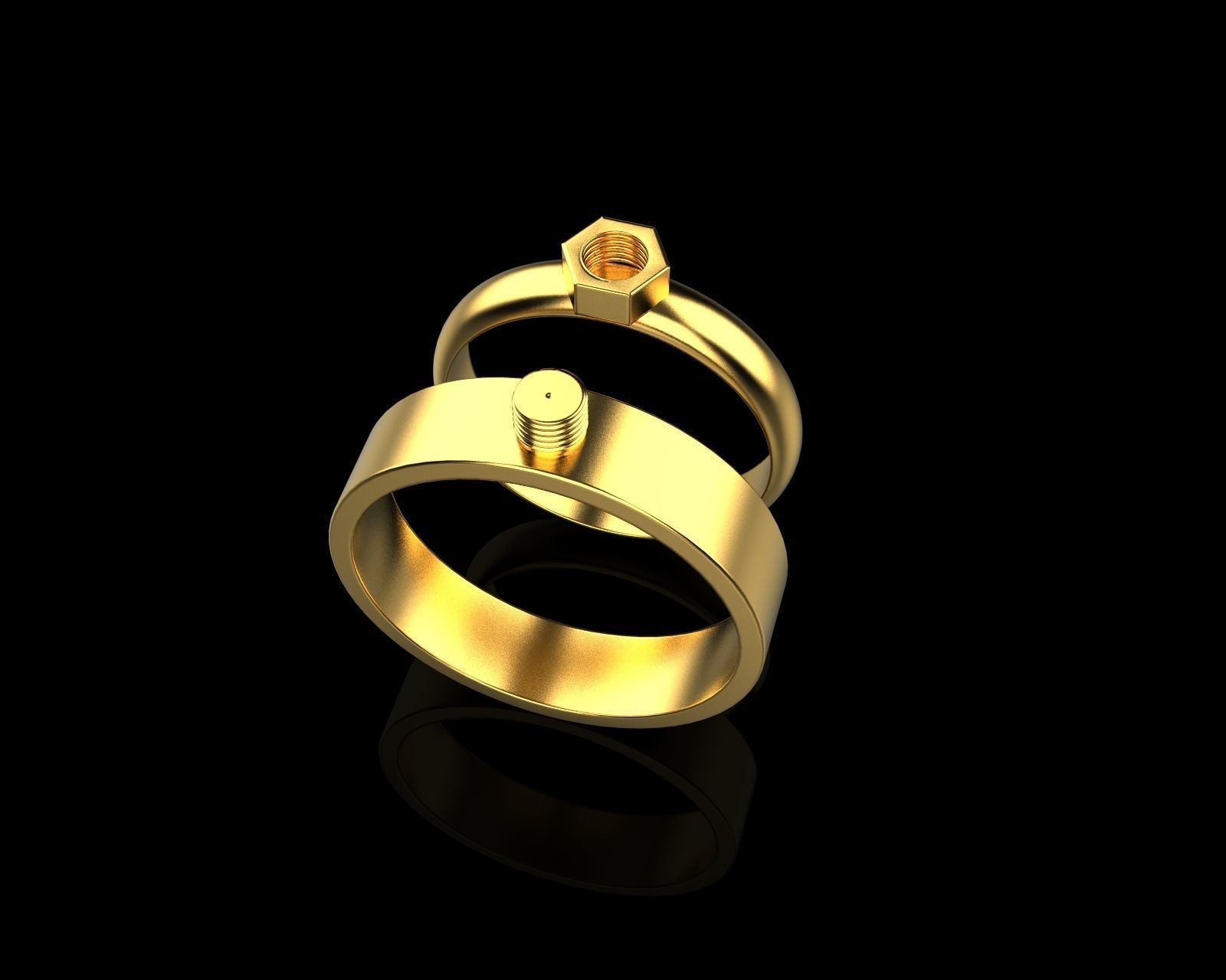 Ring bolt with nut 124 3D model_9