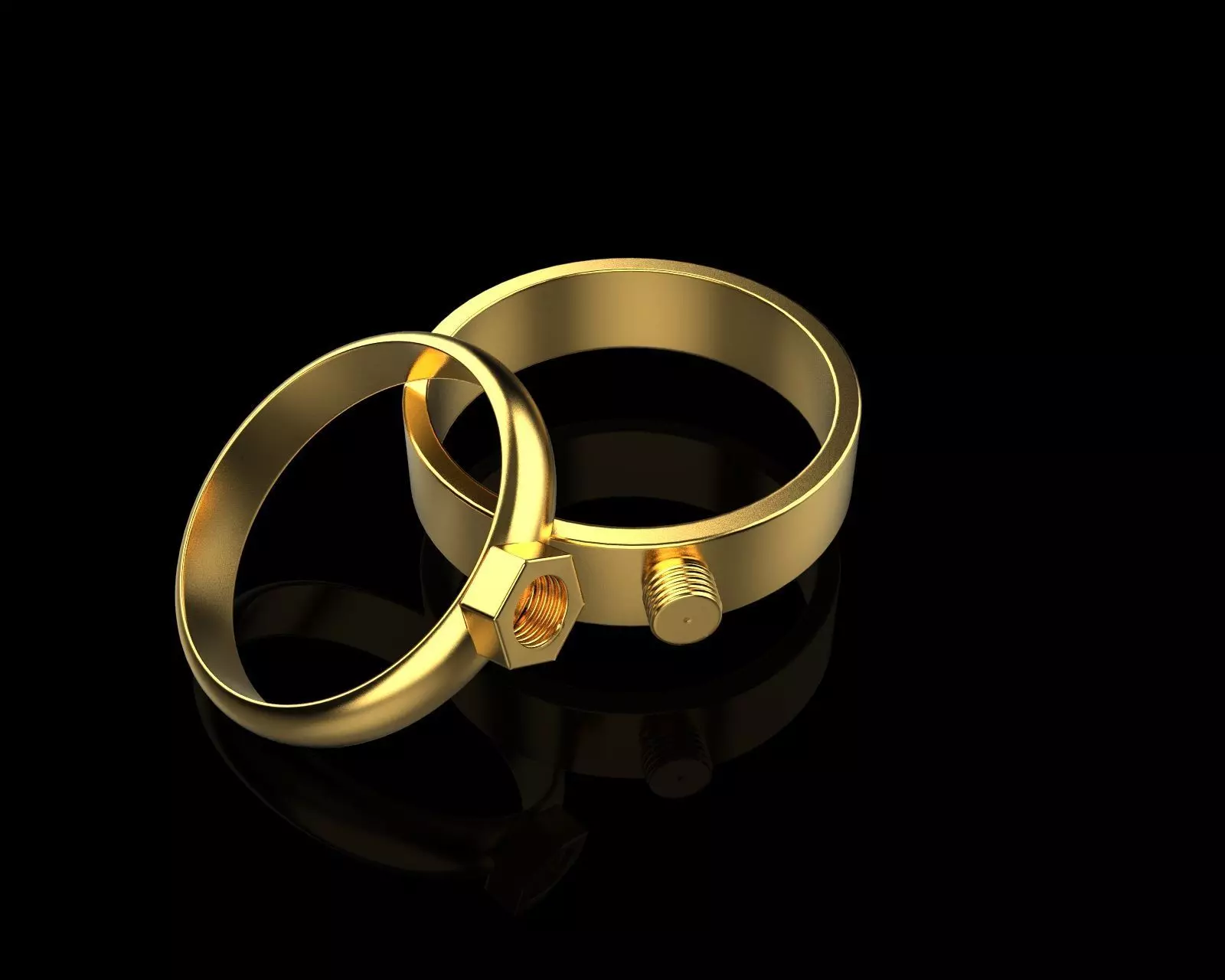 Ring bolt with nut 124 3D model_0