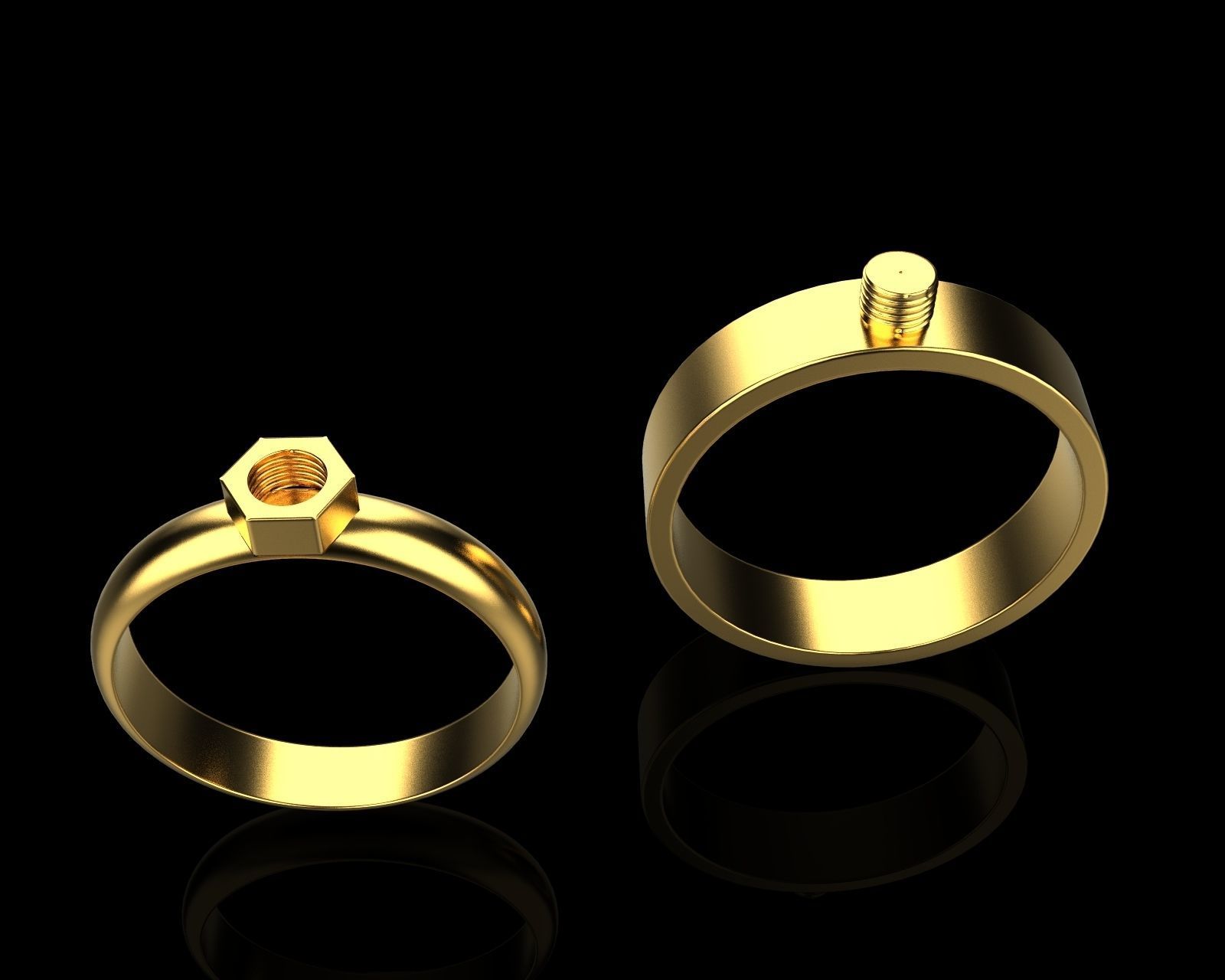 Ring bolt with nut 124 3D model_7