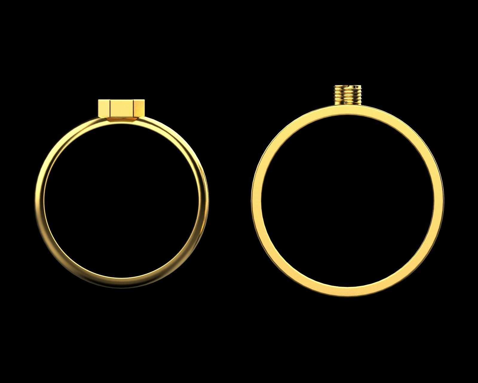 Ring bolt with nut 124 3D model_8