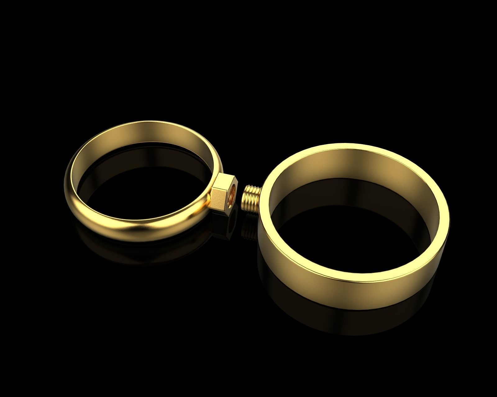 Ring bolt with nut 124 3D model_11