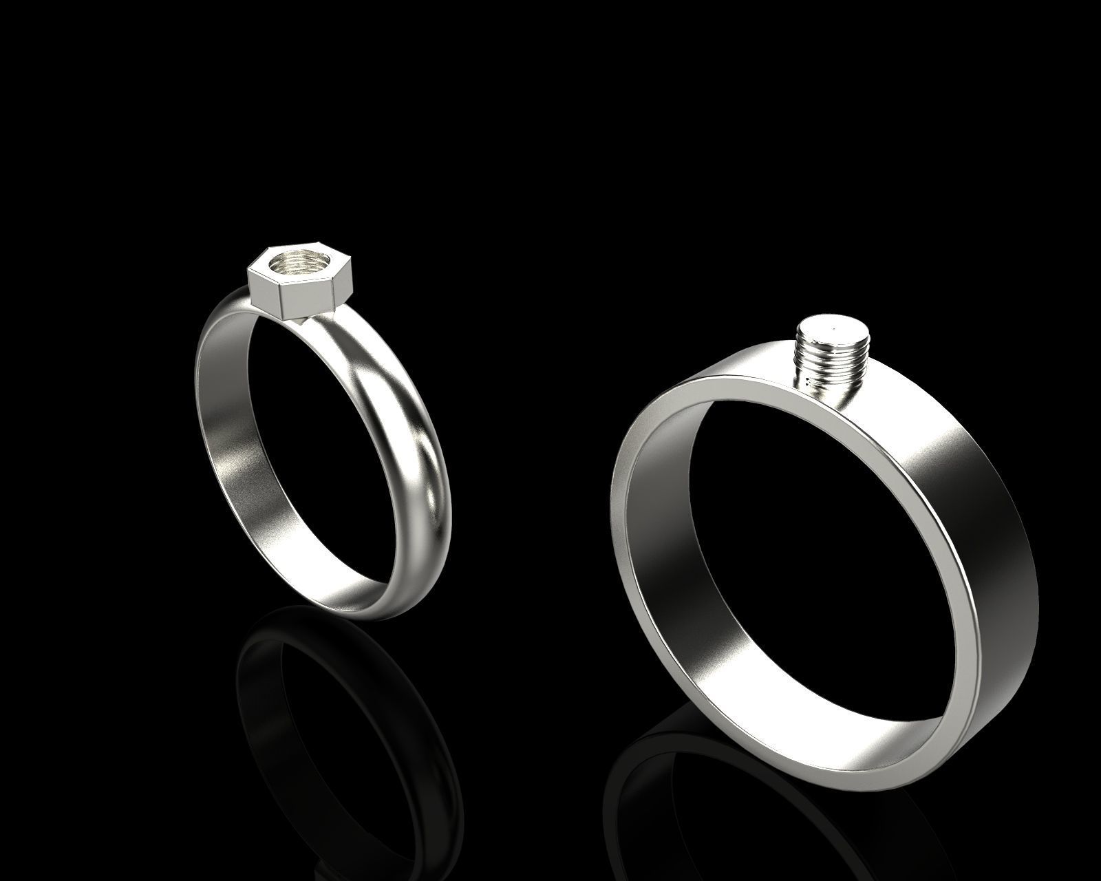 Ring bolt with nut 124 3D model_5