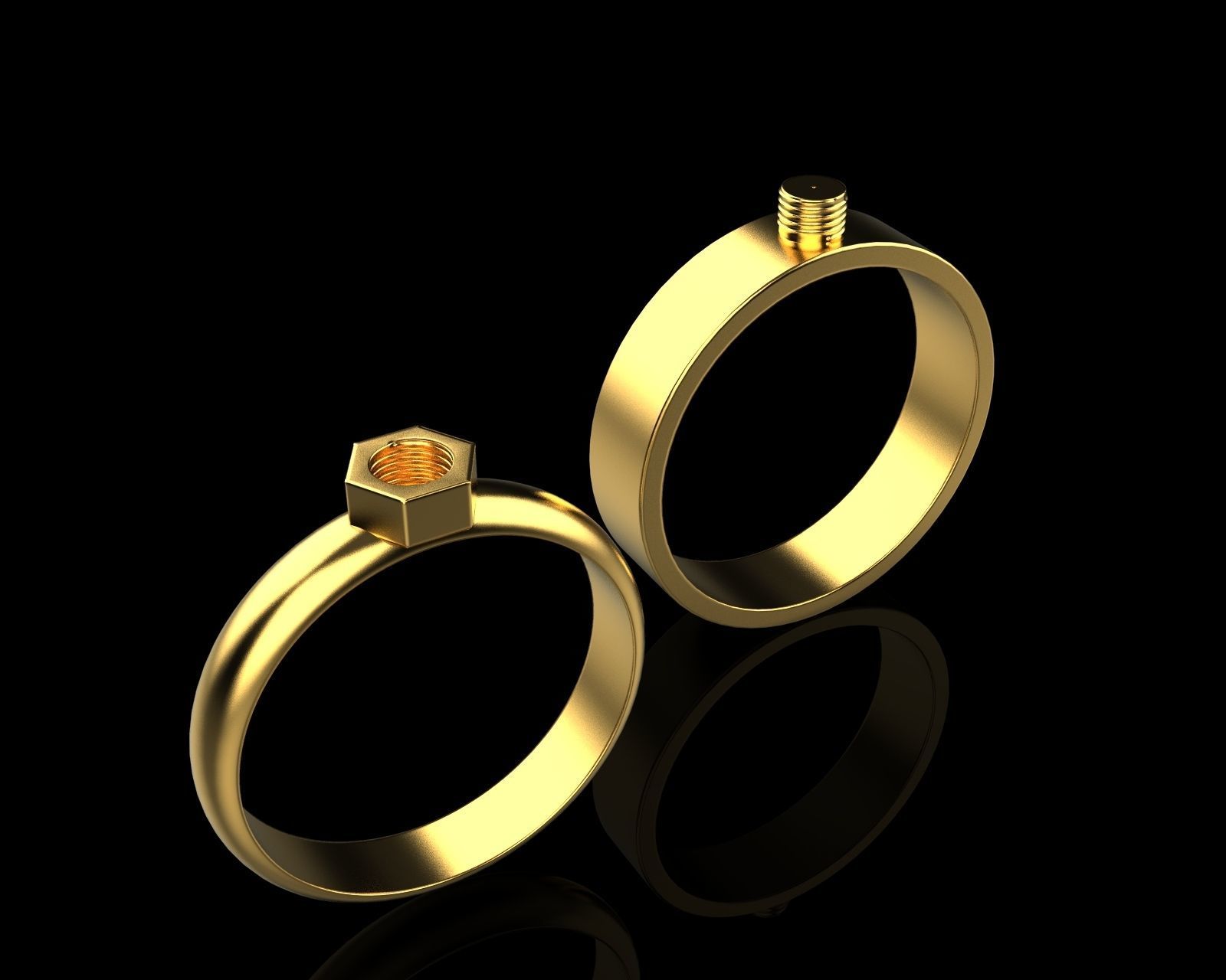 Ring bolt with nut 124 3D model_2