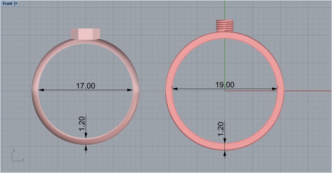 Ring bolt with nut 124 3D model_13