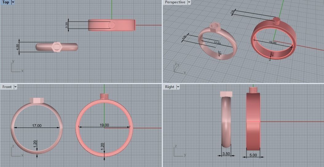 Ring bolt with nut 124 3D model_16