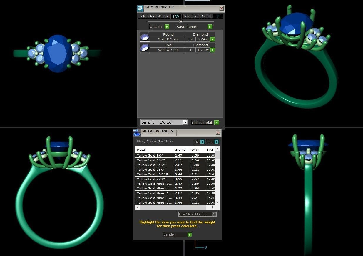 Simple Diamond  Ring  09 3D print model_10