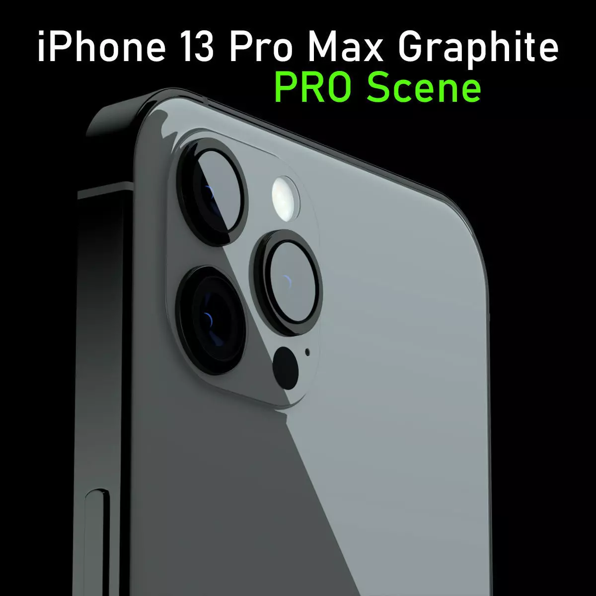 iPhone 13 Pro Max Graphite Pro Scene Low-poly 3D model