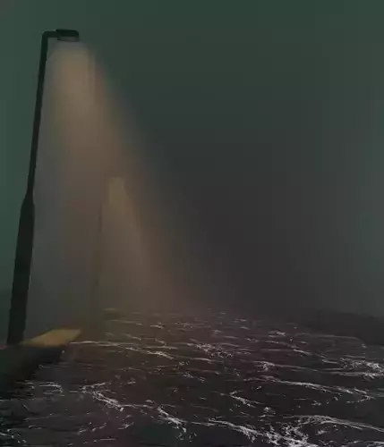 water street light in middle of ocean