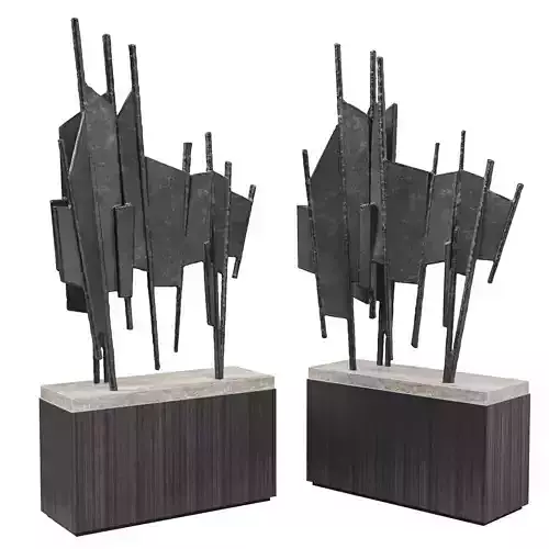 Metal Sail sculpture 3D model