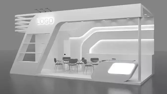 Exhibition Stand 8 metr x 4 meter 3 side open