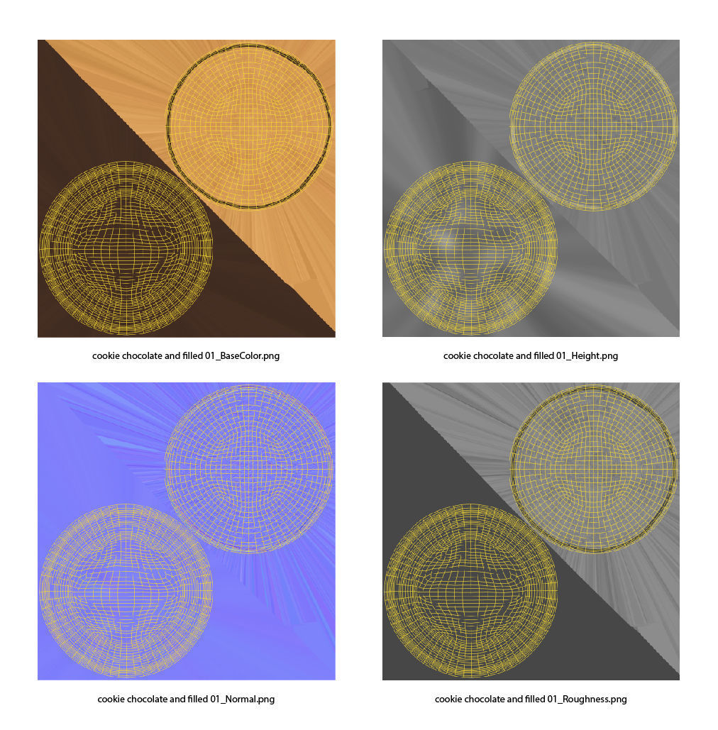 Cookies chocolate and filled 3D model_9