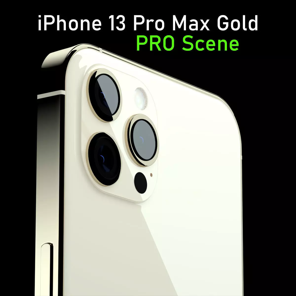 iPhone 13 Pro Max Gold Pro Scene Low-poly 3D model