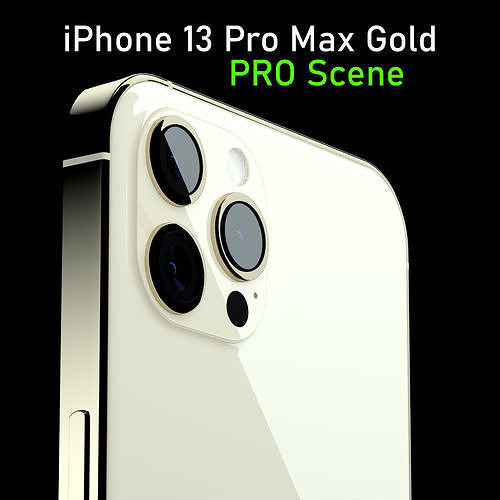 iPhone 13 Pro Max Gold Pro Scene Low-poly 3D model