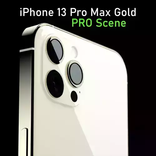 iPhone 13 Pro Max Gold Pro Scene Low-poly 3D model