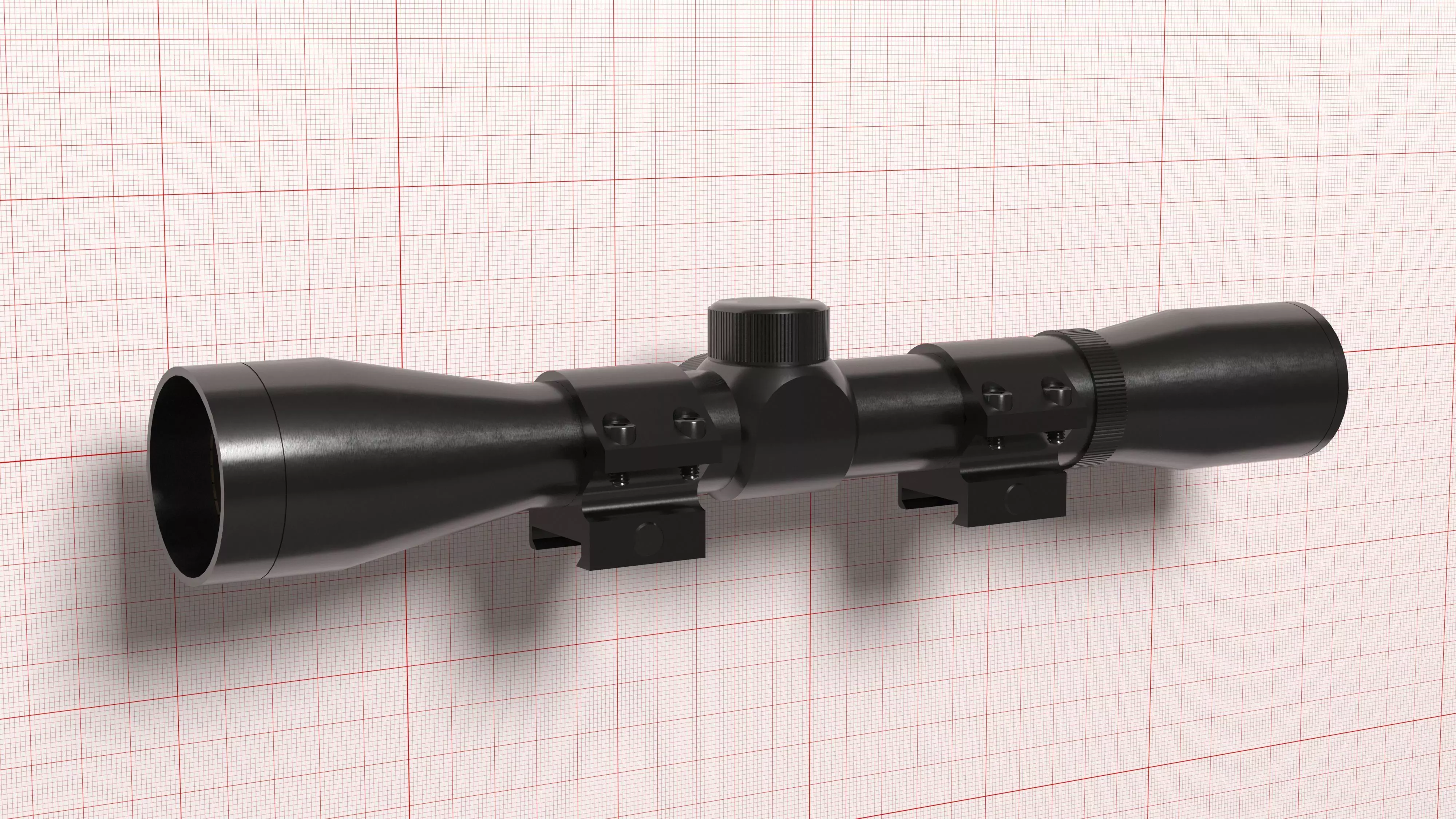 BSA Optics 4x32 scope Low-poly 3D model