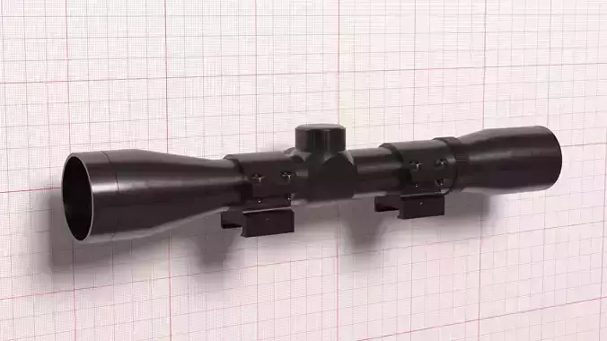 BSA Optics 4x32 scope Low-poly 3D model