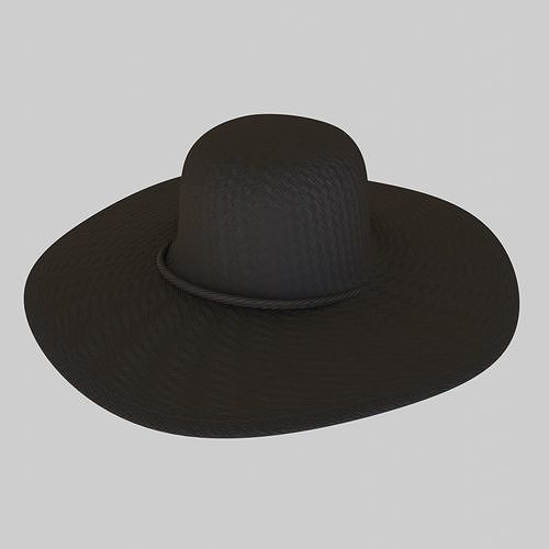 black hat Low-poly 3D model