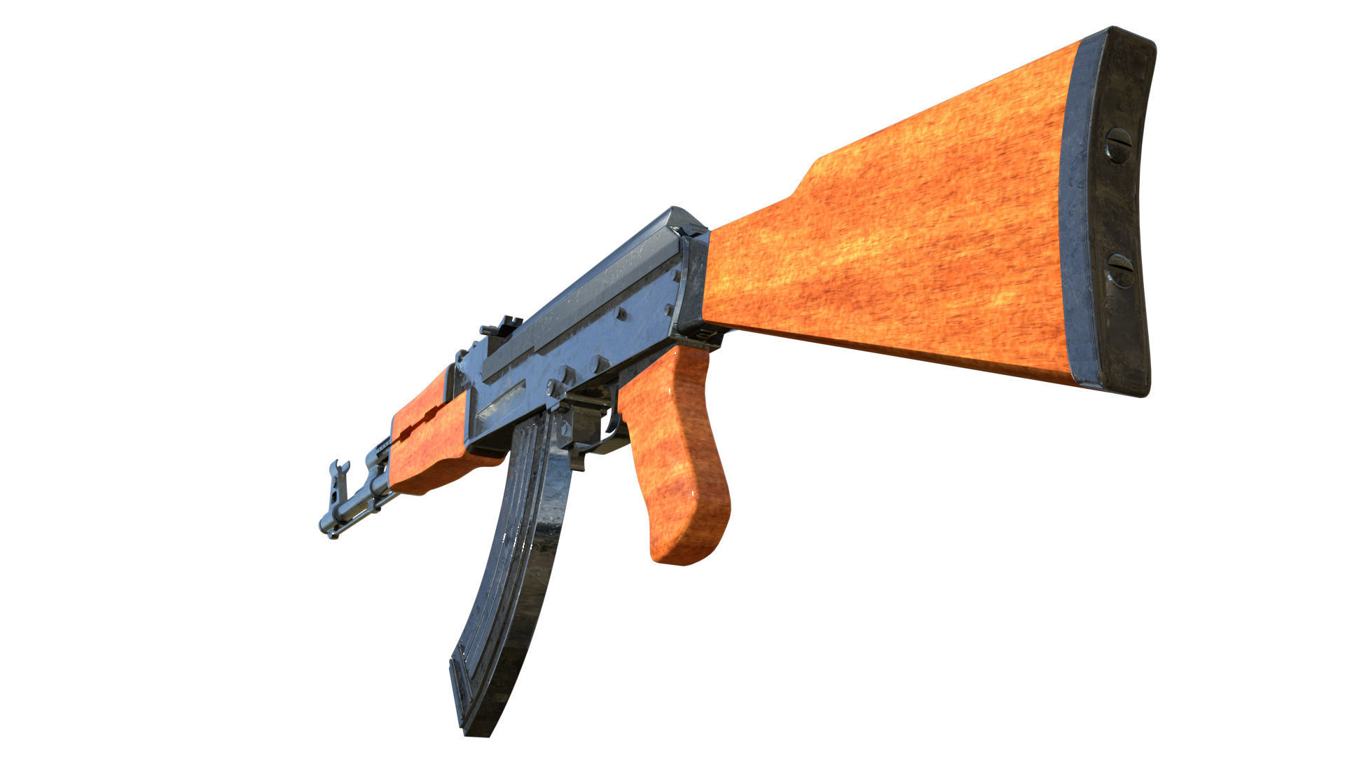 Assault Rifle AK-47 Low-poly 3D model_7