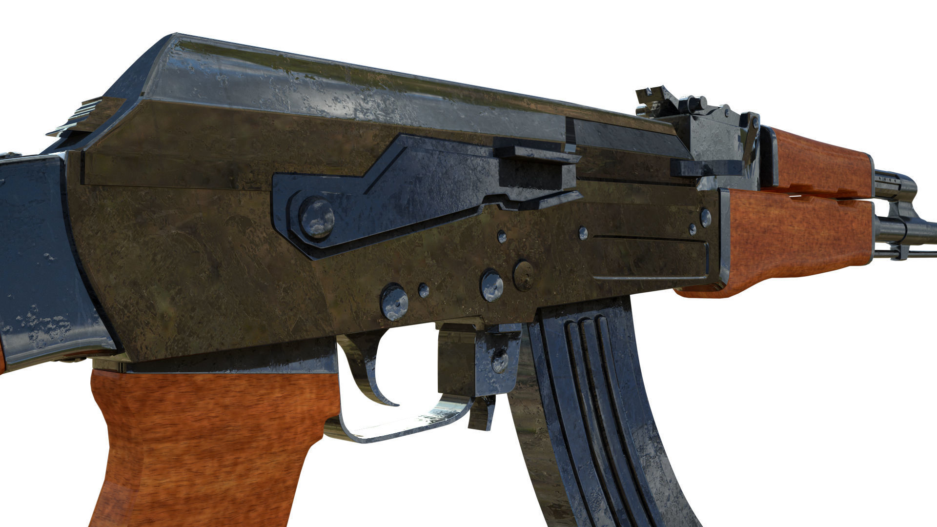 Assault Rifle AK-47 Low-poly 3D model_6
