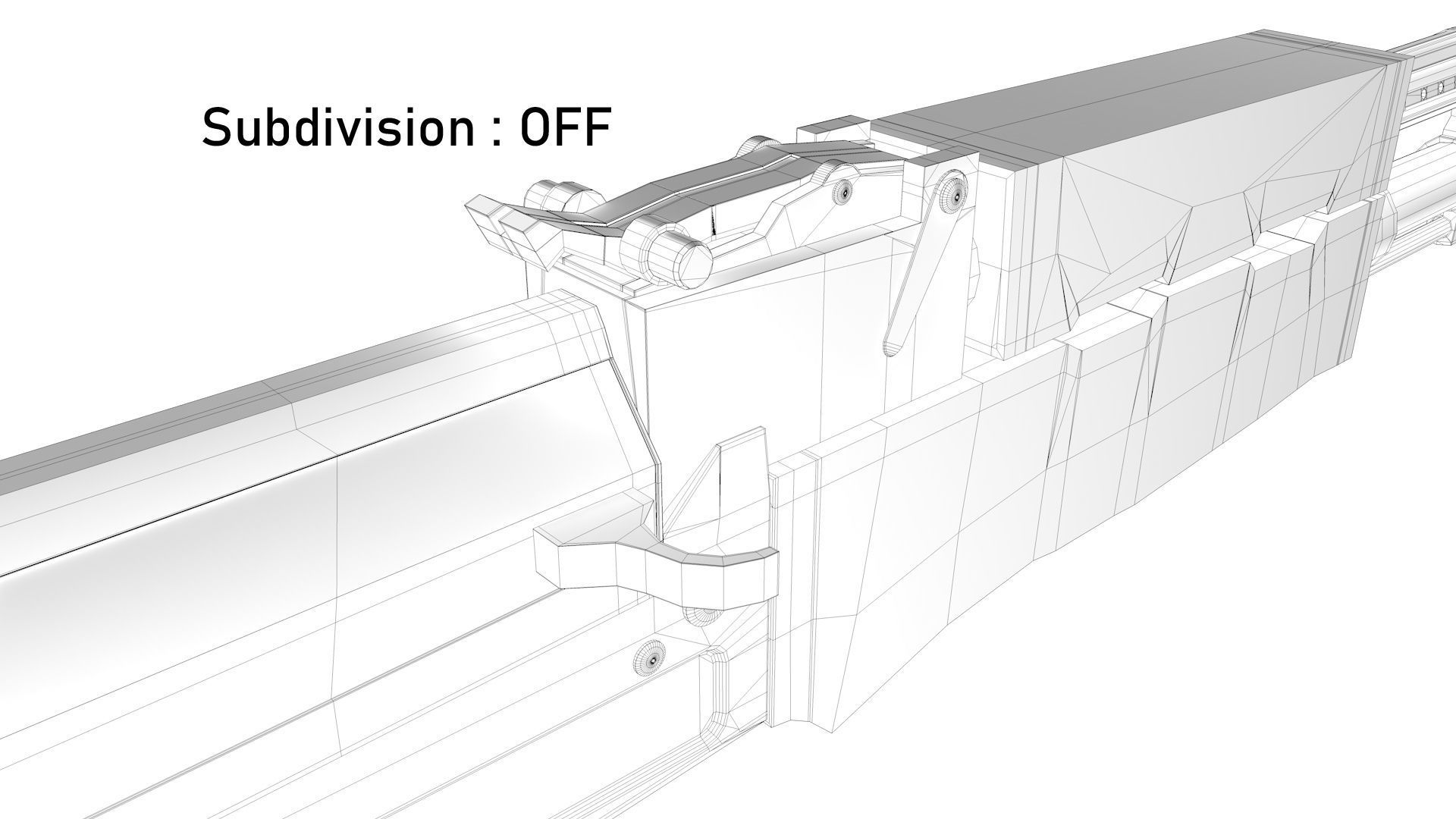 Assault Rifle AK-47 Low-poly 3D model_22