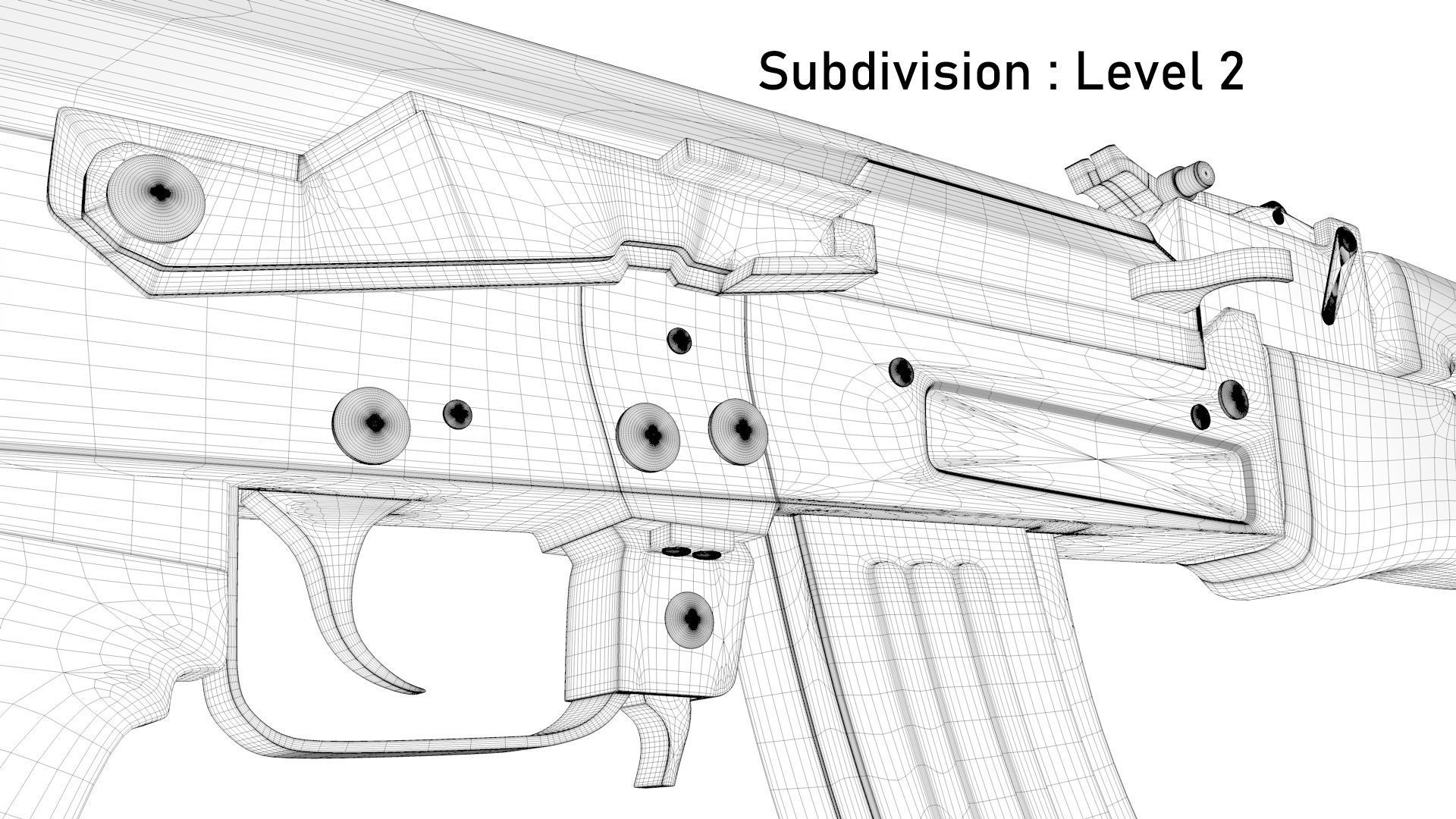 Assault Rifle AK-47 Low-poly 3D model_21