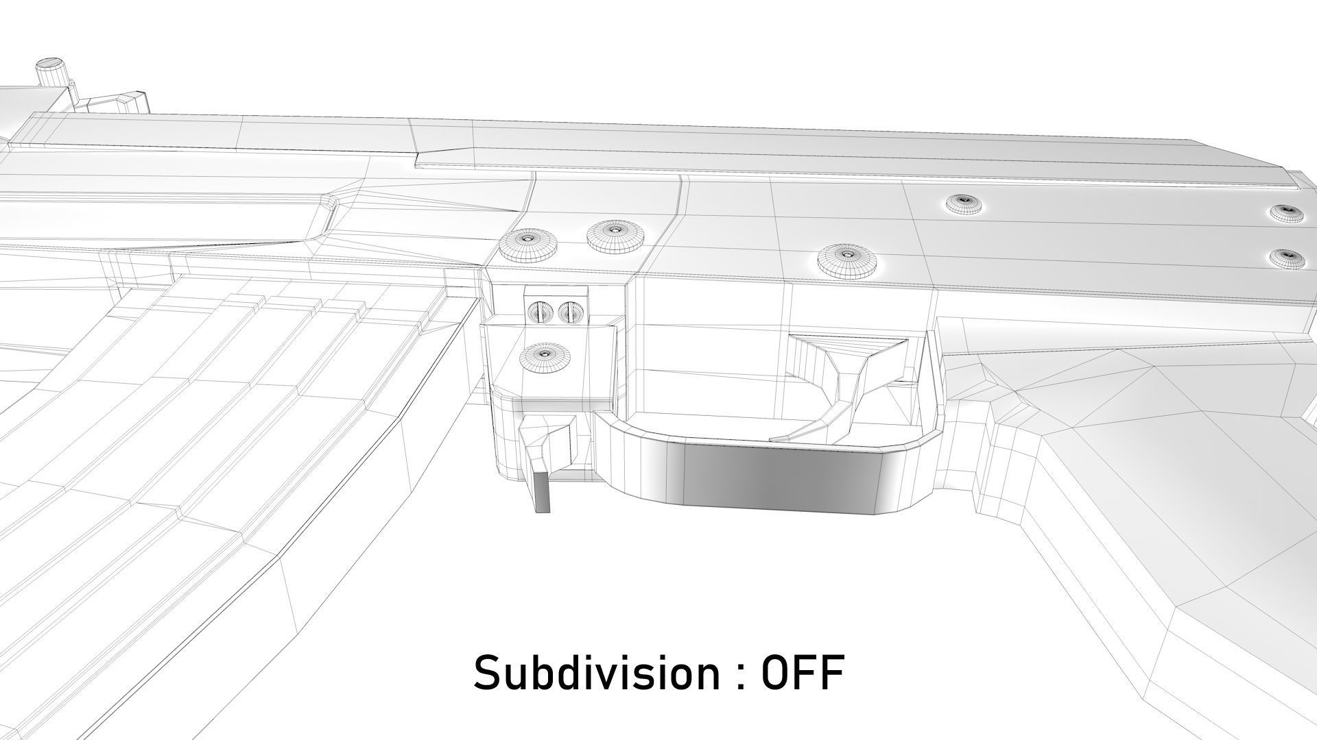 Assault Rifle AK-47 Low-poly 3D model_18
