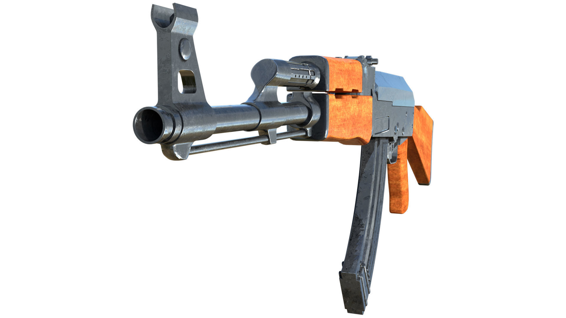 Assault Rifle AK-47 Low-poly 3D model_4