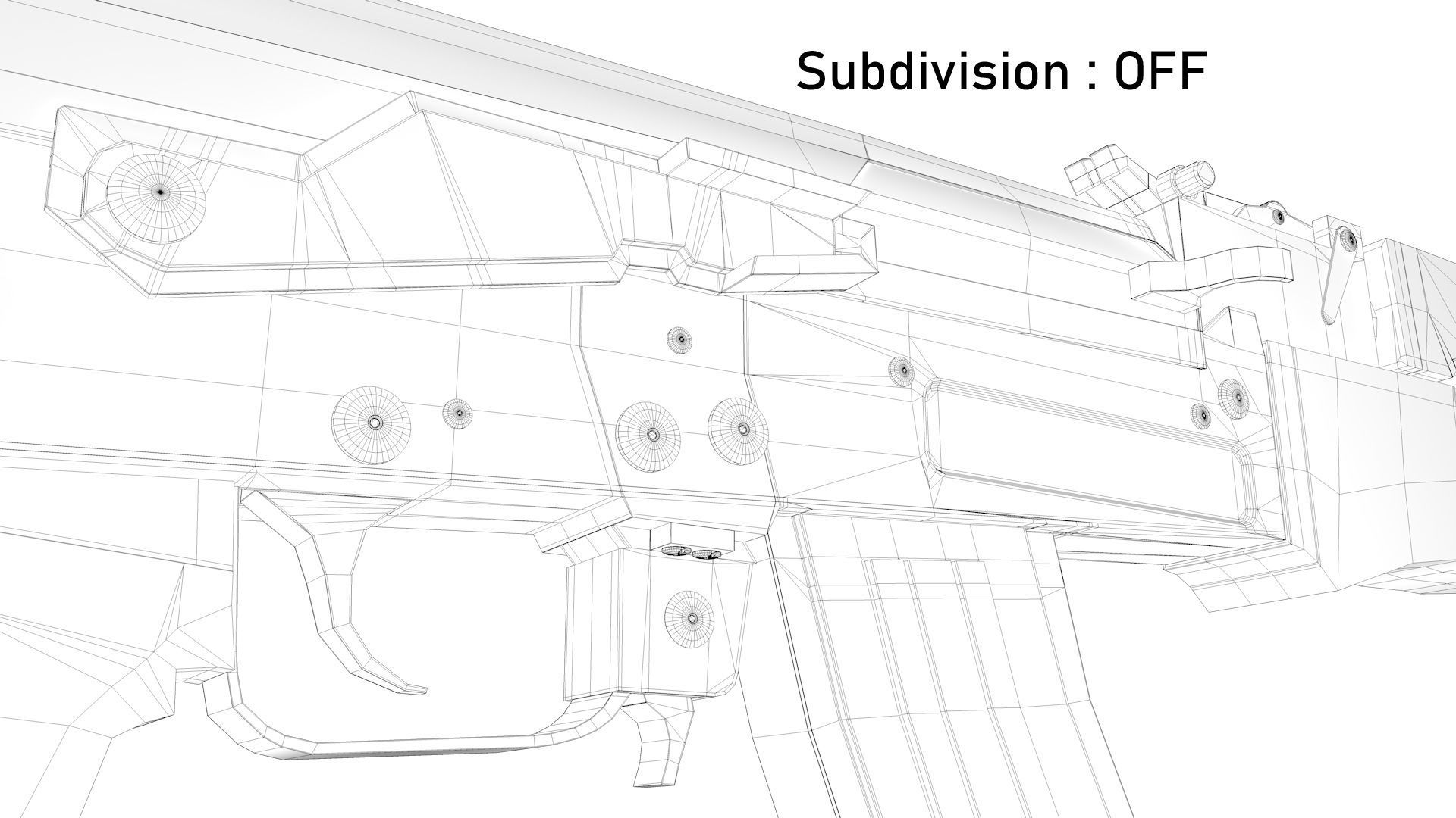 Assault Rifle AK-47 Low-poly 3D model_20