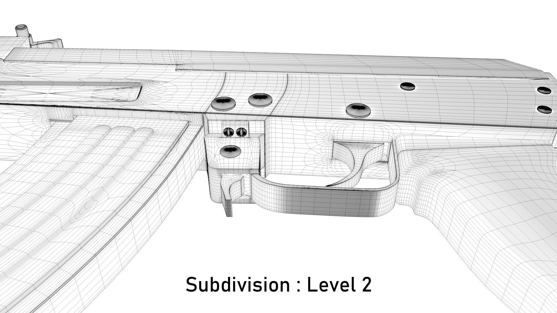 Assault Rifle AK-47 Low-poly 3D model_19