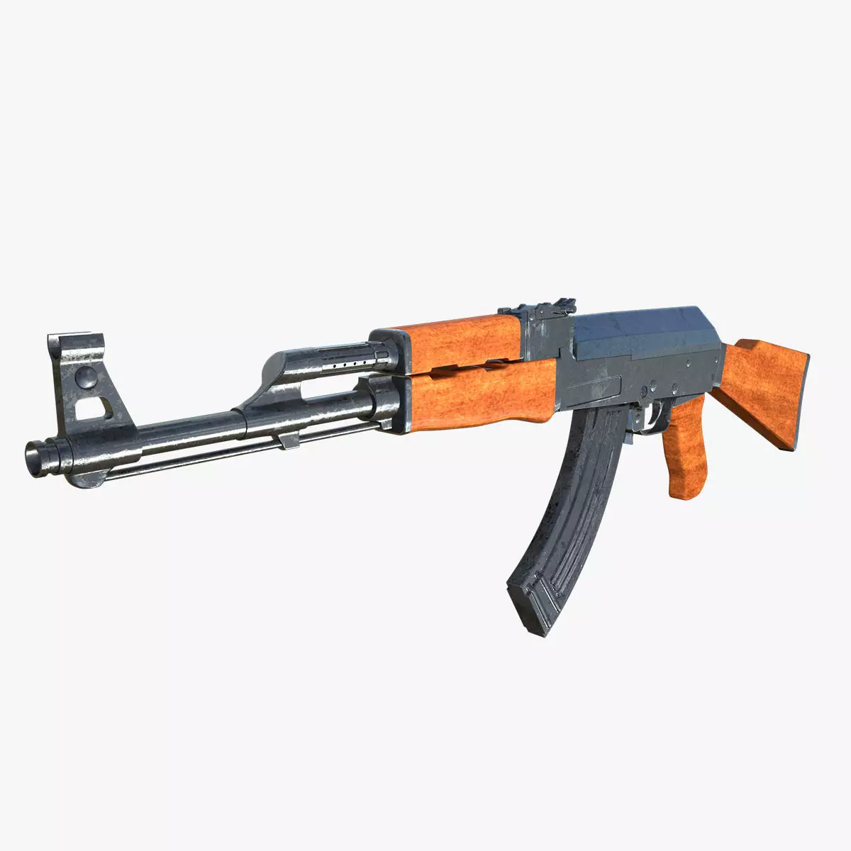 Assault Rifle AK-47 Low-poly 3D model_0