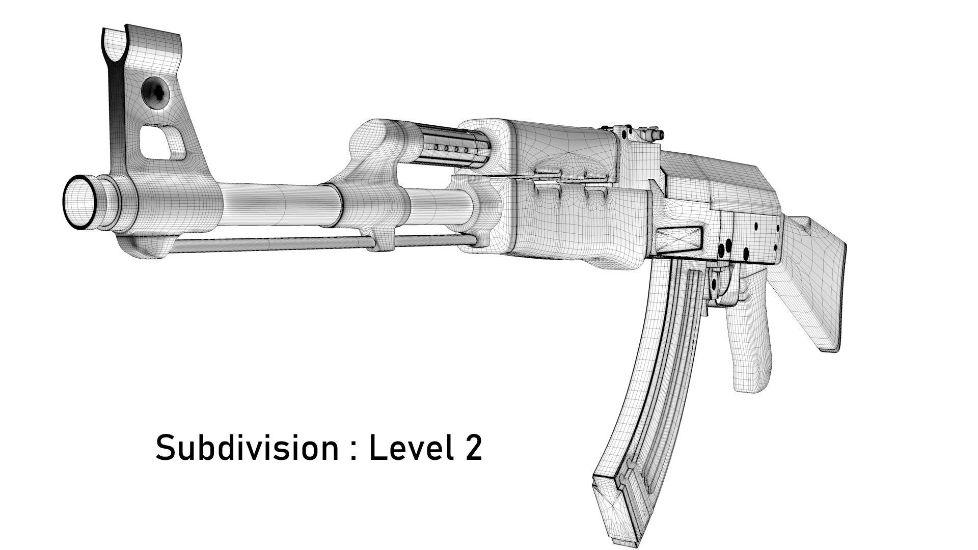 Assault Rifle AK-47 Low-poly 3D model_15